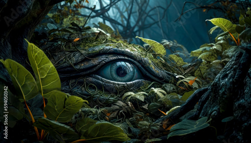 Das Auge der Natur Abstrakt Surreal Background Natur Illustration Mystisch Gruselig M  rchen Generative AI Digital Art Digitale Kunst Hintergrund Wandbild