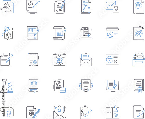 Authentication line icons collection. Passwords, Biometrics, Tokens, Identity, Security, Verification, Authorization vector and linear illustration. Access,Trust,Multifactor outline signs set
