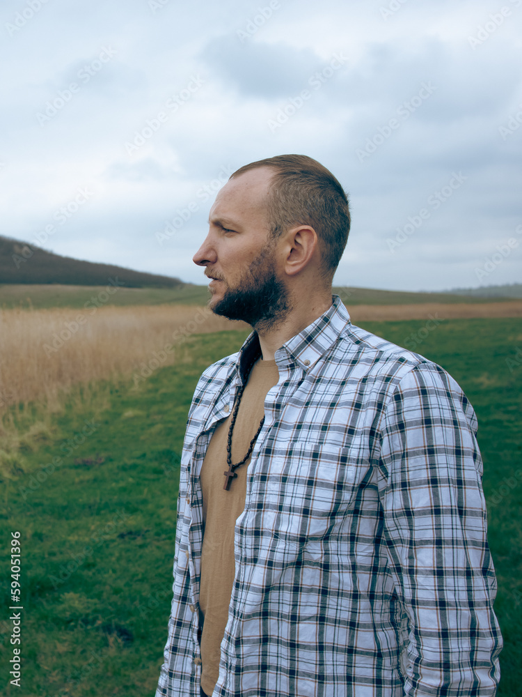 Portrait photo of a man in the countryside Portrait photo of a man in the countryside