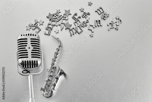 Photography International Jazz Day or World Music day background.