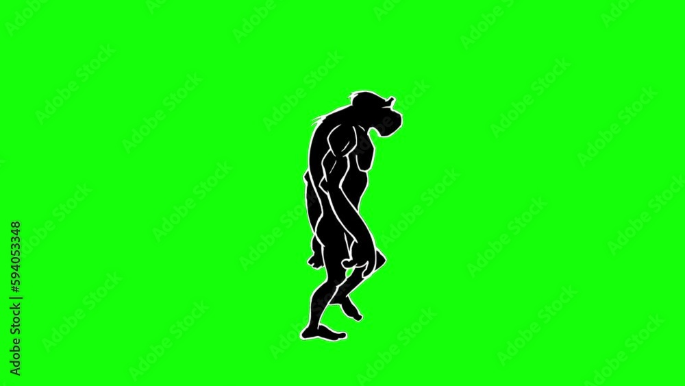 
Morphing Human Evolution Main Stages Timeline. From a Monkey, Neanderthal, Primate to a Homo Sapiens. Hand Drawn Animation. Green Screen. Chroma Key.