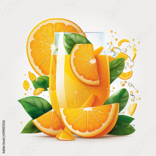 Orange juice illustration with help of generative ai