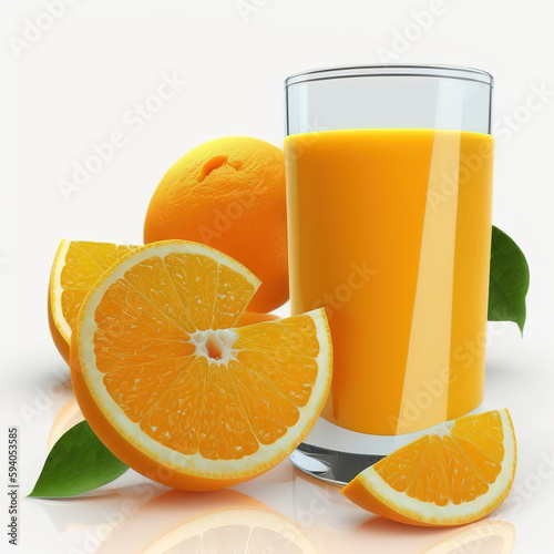 Orange juice illustration with help of generative ai