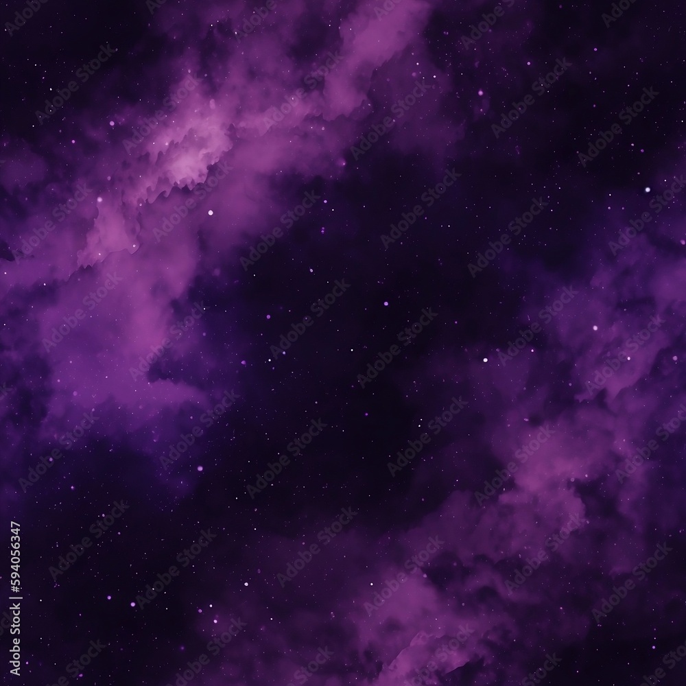 View of a purple Nebula in space and stars. Created using generative ai.