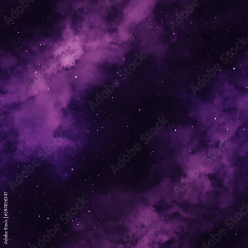 View of a purple Nebula in space and stars. Created using generative ai. © One
