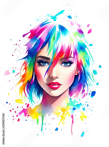 colorful beauty woman splash