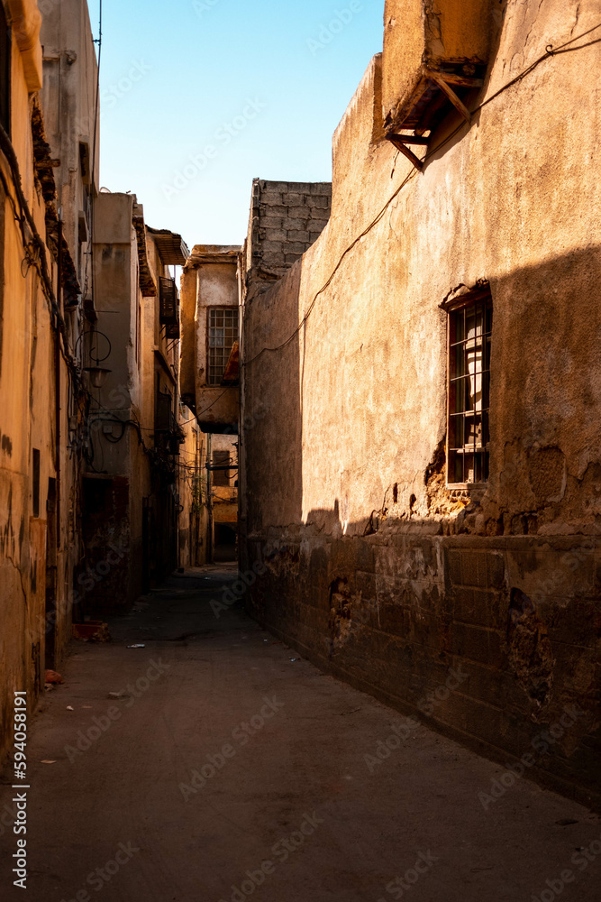 Narrow alley in oriental old town