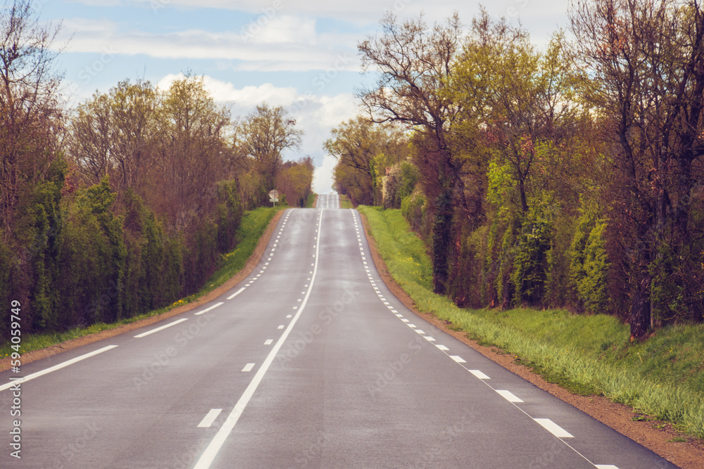 Traveling on a rural french country road