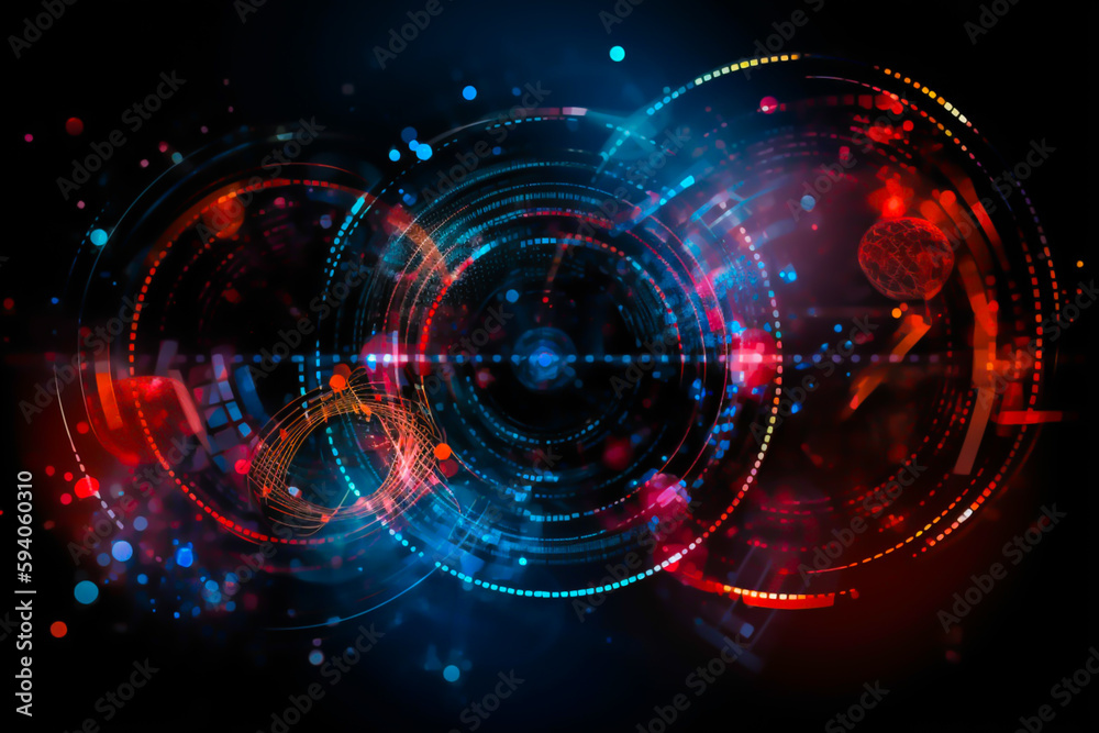 Fototapeta premium cyber and electronics neuroscience, molecular structures, swirling vortexes, dna, abstract, blurred forms, background, wallpaper, generative ai