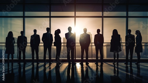 Business people silhouette realistic isolated background. Al generated © ArtStage