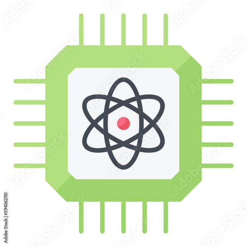 Quantum Computing Flat Icon