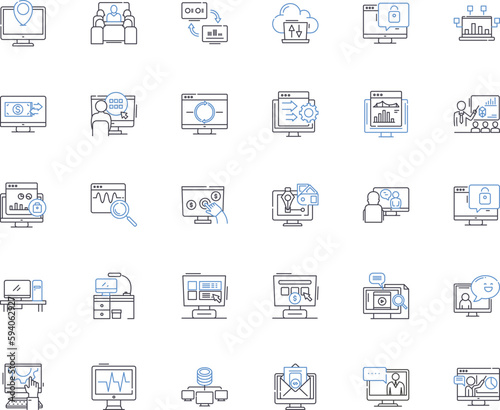 Internet Nerking line icons collection. Connections, Nerking, Online, Internet, Social media, Communication, Collaboration vector and linear illustration. Professionalism,Relationships,Contacts