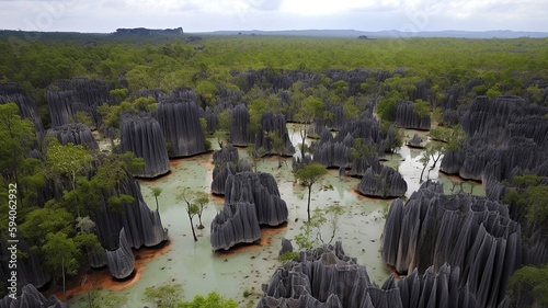 tsingy de bemaraha national park generative ai photo