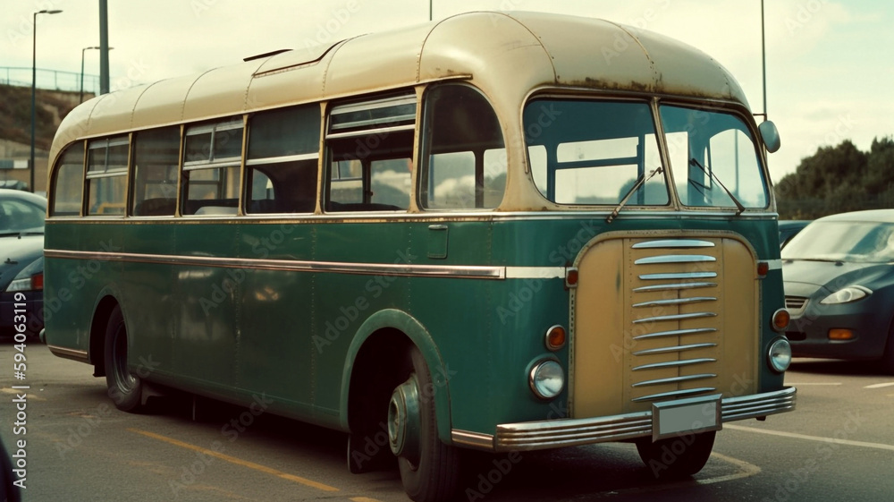 old vintage bus generative ai