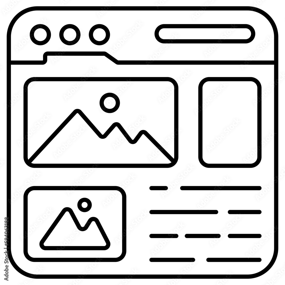 Unique design icon of web landscape Unique design icon of web landscape