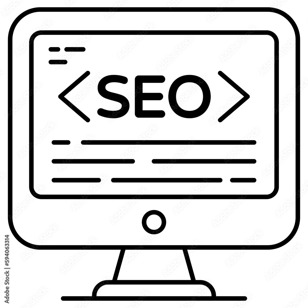Conceptual flat design icon of search engine optimization Conceptual flat design icon of search engine optimization
