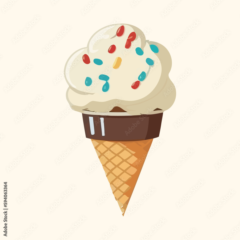 Ice cream cartoon style. Icecream vector in nice colors isolated on white background.