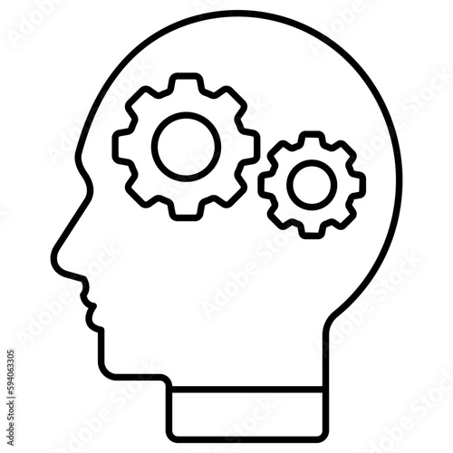 Flat design icon of mind development 