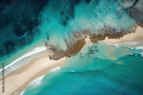 Drone Shot of the Sea Coast, Insane Color Grading, Blue & Cyan Water, Clean Water, Cinematic & Professional Shot © Boss