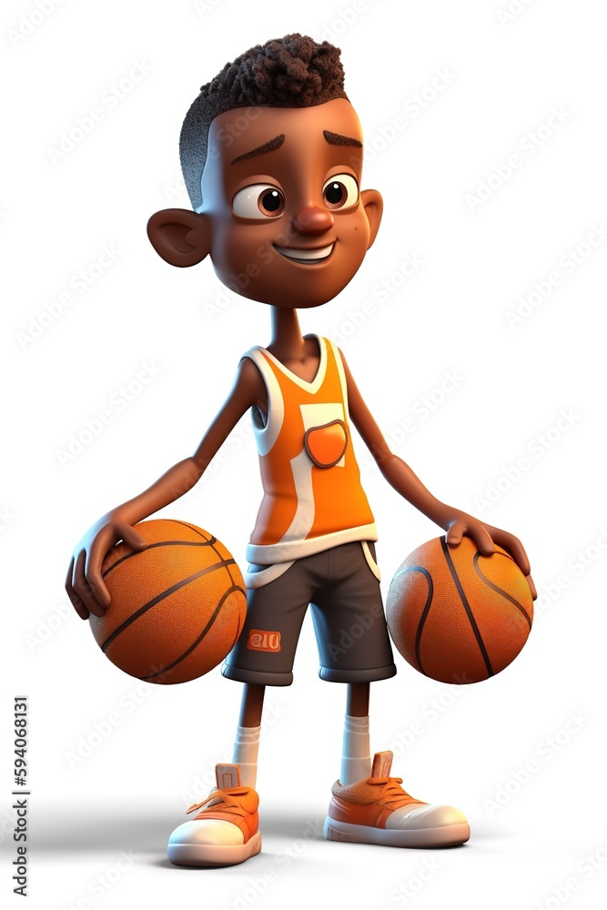 Obraz premium basketball player cartoon 3d character