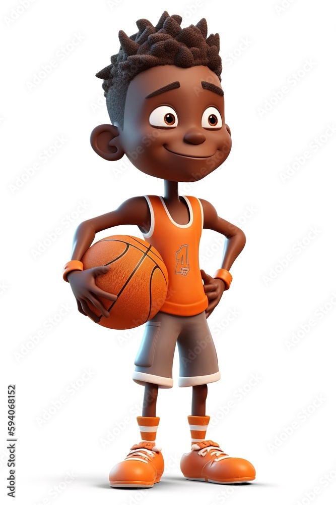 basketball player cartoon 3d character