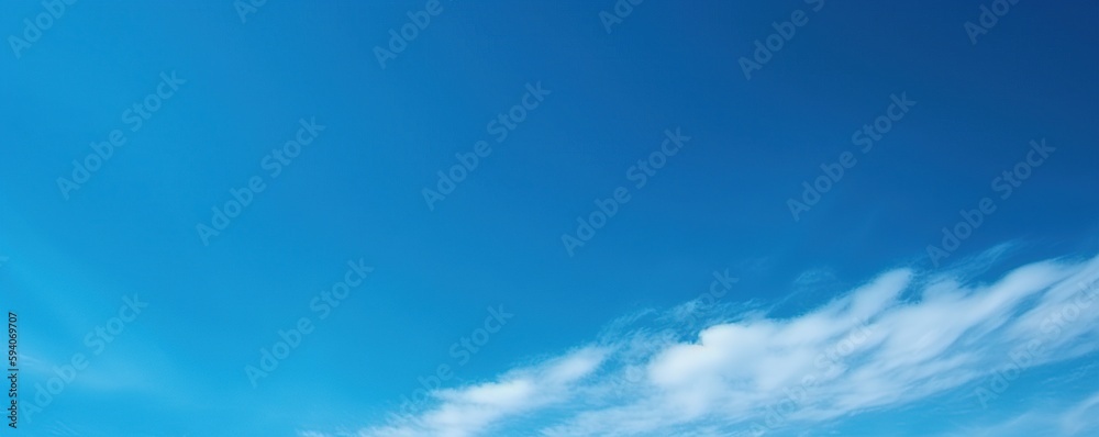 Fototapeta premium Blue sky with clouds simple background, Generative AI