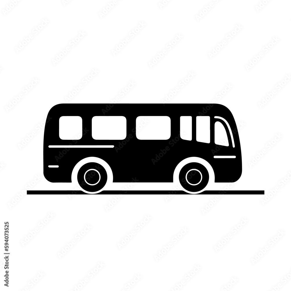 Minimalist Bus Logo Monochrome Design Style
