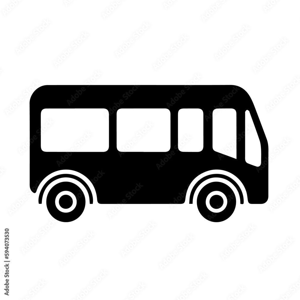 Minimalist Bus Logo Monochrome Design Style
