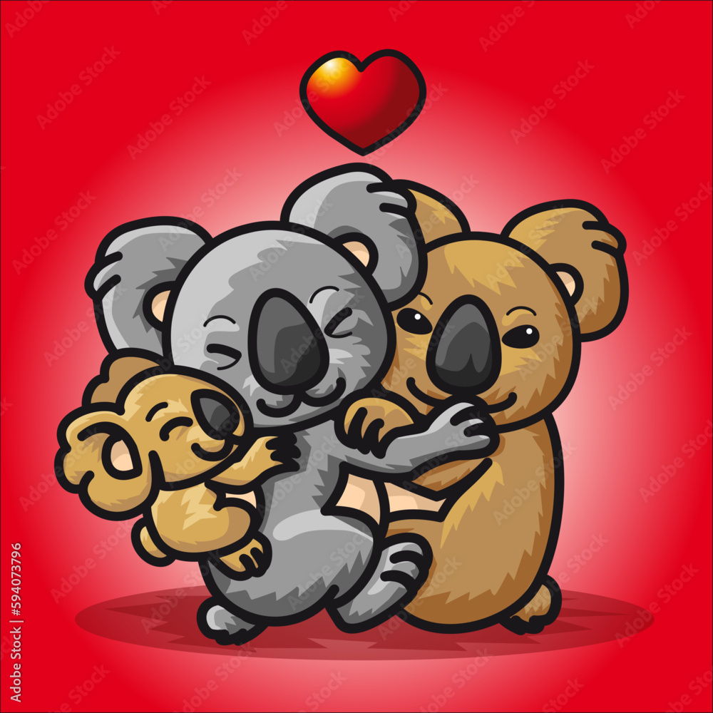 Fototapeta premium Famiglia di Koala