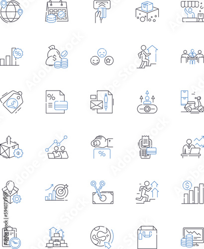 Gain and earnings line icons collection. Profit  Revenue  Income  Return  Gains  Yield  Benefit vector and linear illustration. Reward Earn Accumulate outline signs set