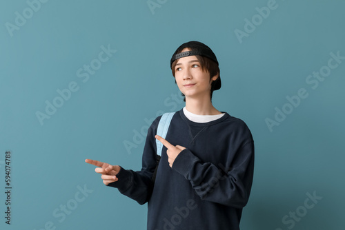 Male student with backpack ...