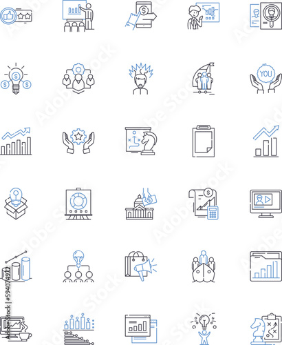 Pondering and ruminating line icons collection. Contemplation, Reflection, Meditation, Introspection, Brooding, Musing, Percolating vector and linear illustration. Thinking,Examining,Considering