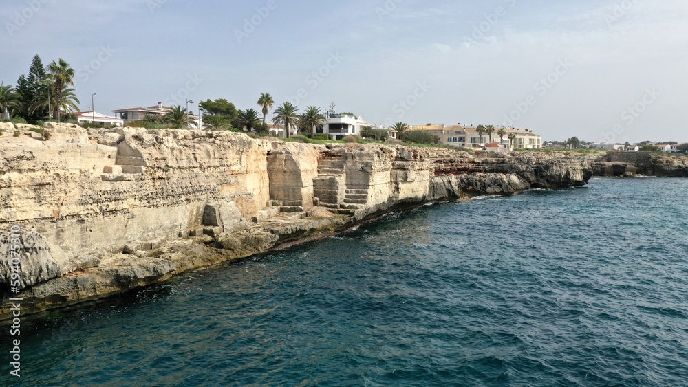 survol de Ciutadella de Menorca dans les îles Baléares en Espagne, minorque