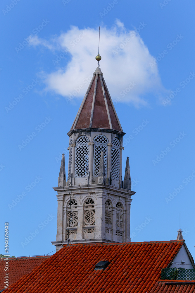 Obraz premium Bell tower of Church of Saint Nicholas in Trogir, Croatia