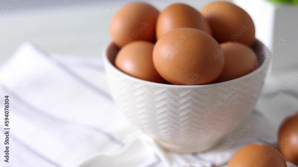 Fresh farm eggs in the kitchen Fresh farm eggs in the kitchen