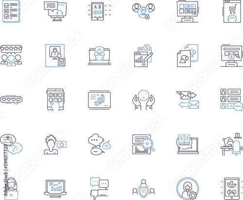 Advertising techniques line icons collection. Persuasion, Targeting, Branding, Promotions, Segmentation, Endorsement, Packaging vector and linear illustration. Endurance,Subliminal,Humor outline signs