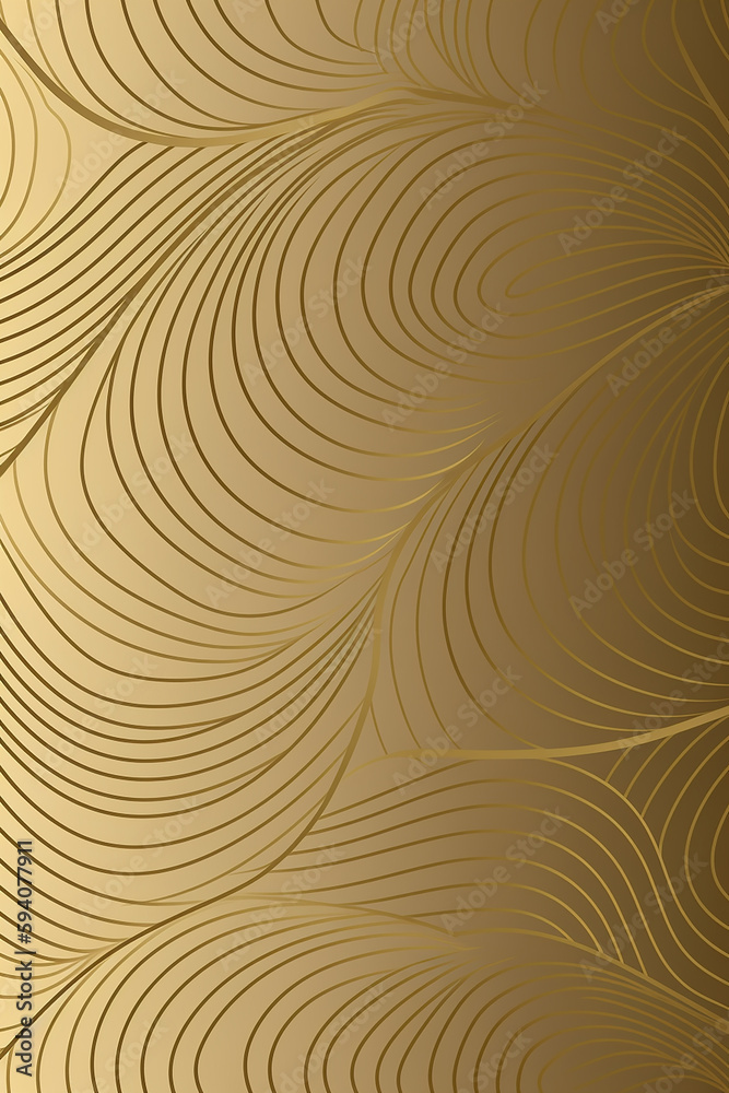 elemento de design vetorial: fundo dourado de linha ondulada, padrão
