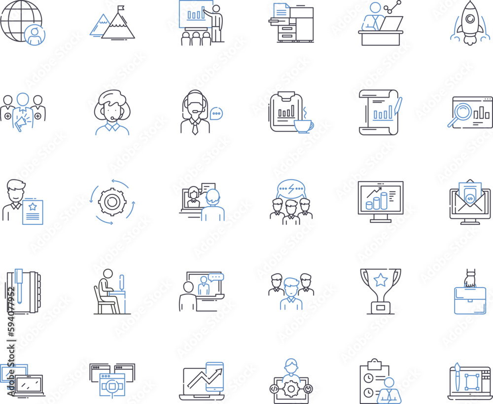 Business operations line icons collection. Efficiency, Process, Workflow, Automation, Logistics, Optimization, Performance vector and linear illustration. Productivity,Revenue,Supply chain outline Business operations line icons collection. Efficiency, Process, Workflow, Automation, Logistics, Optimization, Performance vector and linear illustration. Productivity,Revenue,Supply chain outline