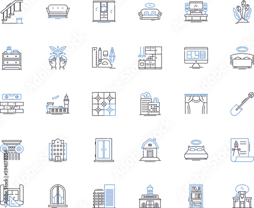 Advertising strategy line icons collection. Branding, Marketing, Promotion, Campaign, Communication, Targeting, Measuring vector and linear illustration. Innovation,Creative,Audience outline signs set