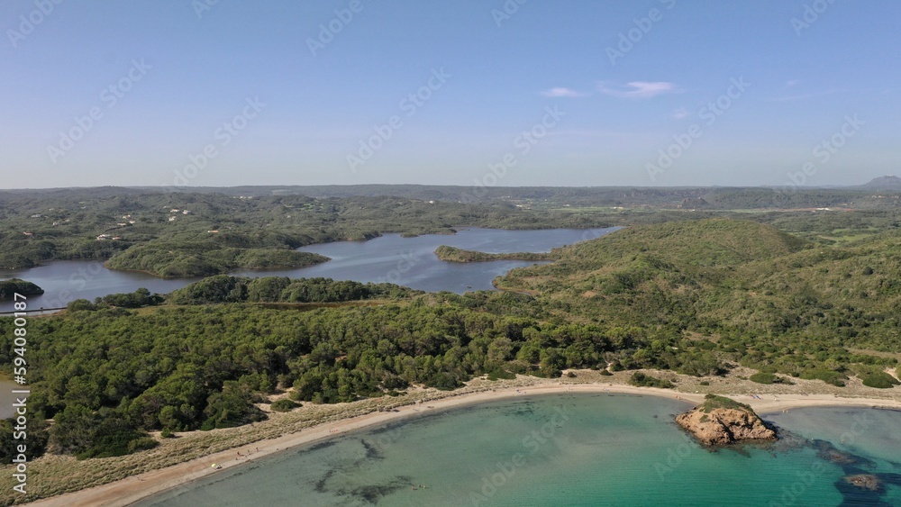 plages turquoises d'Es Grau sur l'île de Minorque, Parc Naturel de s'Albufera