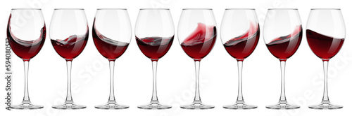 red Wine in glass isolated on white background, full depth of field photo