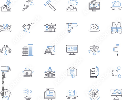 Fabricator line icons collection. Welder, Metalworker, Designer, Sculptor, Blacksmith, Craftsman, Artisan vector and linear illustration. Engineer,Fabricator,Machinist outline signs set