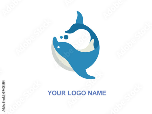 dolphin logo mascot vector illustration