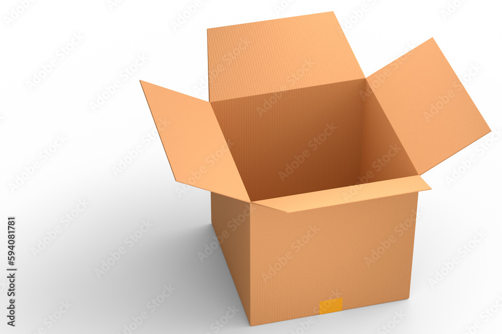 Cardboard box or carton on white background, carrying parcel and online shopping Cardboard box or carton on white background, carrying parcel and online shopping
