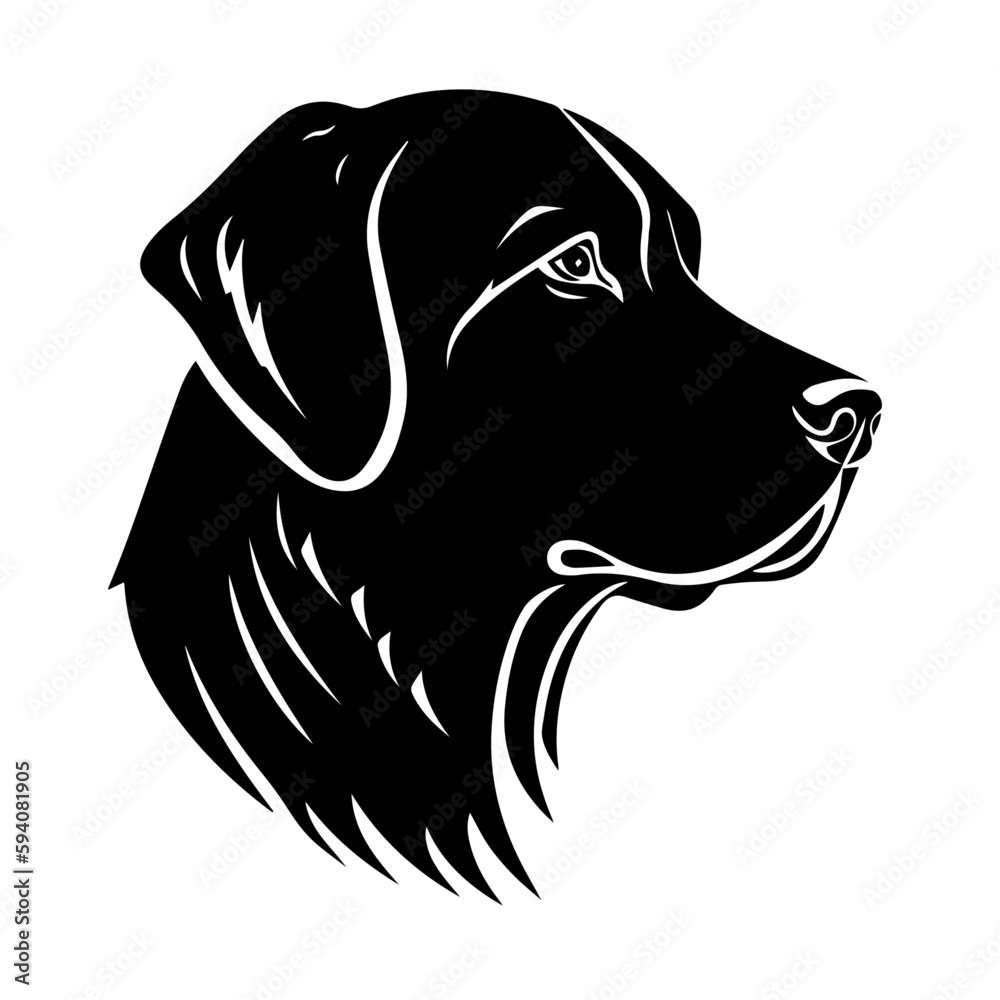 Labrador Retriever Logo Monochrome Design Style
