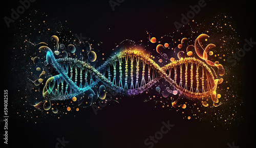 Abstrakte Darstellung einer DNA(deoxyribonucleic acid)-Doppelhelix (Generative AI)