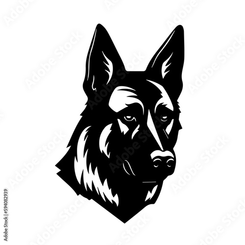 German Shepherd Logo Monochrome Design Style
 photo