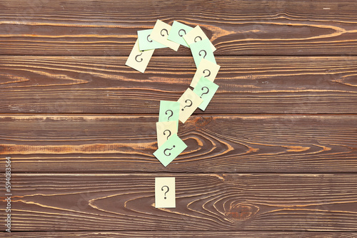 Question mark made of stick...