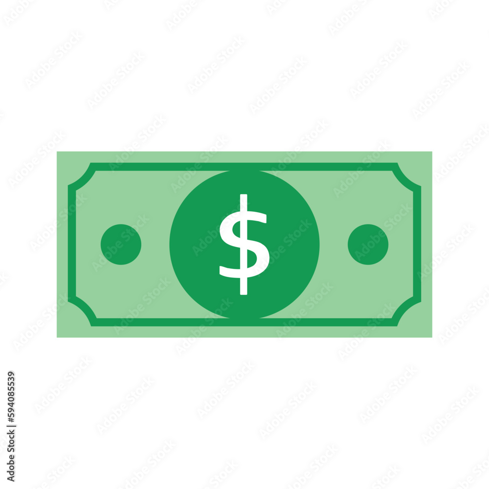 Vector flat dollar isolated on white background Vector flat dollar isolated on white background