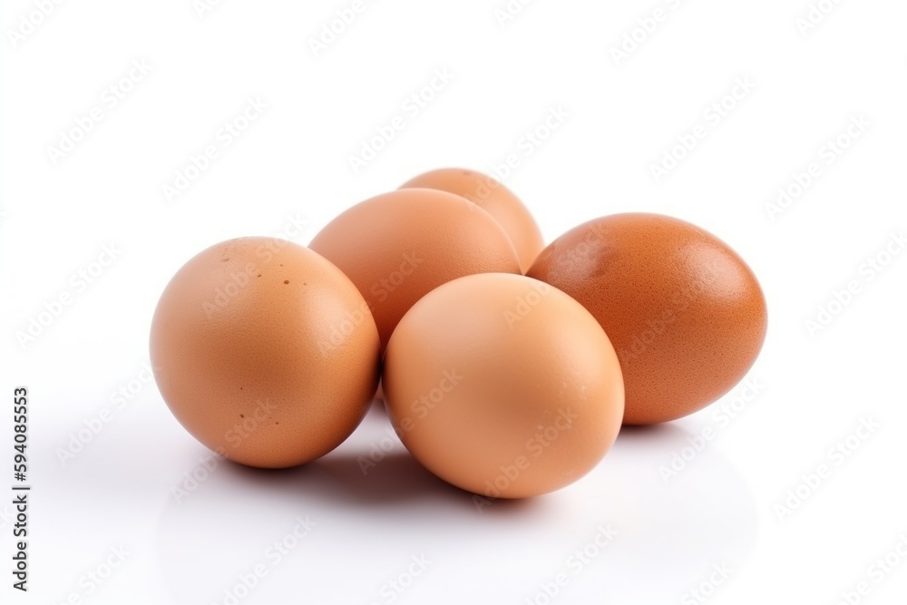eggs on a white background. Generative AI eggs on a white background. Generative AI